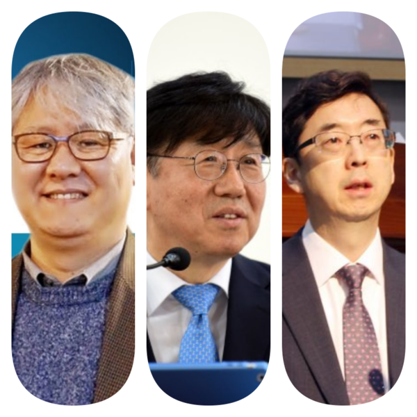 노승목 목사(좌), 김병훈 교수(중), 신호섭 교수(우)